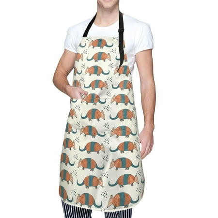 

Cauagu Colorful Armadillos Aprons with Pockets Waterproof Apron for Women Kitchen Cooking Apron Adjustable Bib Aprons Chef Apron for Cooking Drawing Crafting