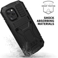 thumbnail image 2 of Compatible with iPhone 12 Pro 6.1 Metal Case with Screen Protector Military Rugged Heavy Duty Shockproof Case with Stand Full Cover case for iPhone 12 Pro 6.1 (Black, iPhone 12 Pro), 2 of 8