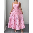 thumbnail image 3 of Plus Size Casual Vacation Sweet Plaid Cherry Pattern Camisole Dress, 3 of 10