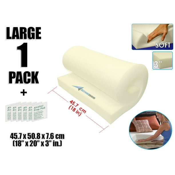 Arrowzoom New 18 X 20 Soft High Density Upholstery Foam Cushion Seat Replacement 3 Thickness Walmart Com Walmart Com
