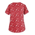 thumbnail image 5 of Womens Valentine Day Scrub Tops Love Heart Print Short Sleeve Cute Plus Size Scrubs Medical V Neck Quick Dry Scrub Tops with Pockets Vermilion M, 5 of 5
