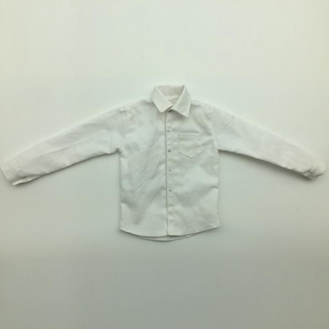 Camisa de vestir formal CUTICAT blanca de manga larga 1/6 para Figura de acción Masculina