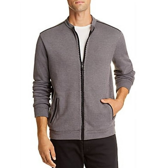 John Varvatos NICKEL Double-Knit Zip-up Sweater, US X-Large