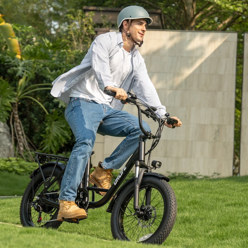 URLIFE 20"*3.0 Electric Bike for Adults,1000W Peak Motor,48V 13AH Remobavle Battery,7-Speed Mountain Ebike,UL2849，Green
