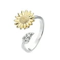 thumbnail image 1 of Versatile Rotatable Adjustable Anxiety Relieving Silver Plated Zircon Ring for Stress and Fashionable Finger Accessory, 1 of 5