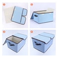 thumbnail image 3 of Unique Bargains Fabric Storage Bin Cube with Handle and Lid Collapsible Basket Blue, 3 of 7