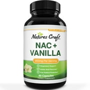NAC Pills 600mg per serving with Vanilla - High Absorption Non Smelly N-Acetyl Cysteine NAC Supplement Capsules Nature's Craft - Glutathione Precursor for Lung Health Immune Boost and Liver Support