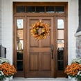 thumbnail image 4 of Northlight Leaves, Pinecones and Berries Artificial Fall Harvest Wreath - 26", 4 of 10