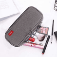 thumbnail image 4 of Estuche para lápices de gran capacidad, estuche organizador para bolígrafos con cremallera duradera y múltiples compartimentos, color gris, 4 of 5