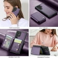 thumbnail image 6 of TECH CIRCLE for Samsung Galaxy Note 20 Ultra 5G Case 6.9", PU Leather Back Cover Case with A Removable Magnetic Wallet with Stand Function, RFID Blocking Credit Card Slots, Lightweight Case, Purple, 6 of 10
