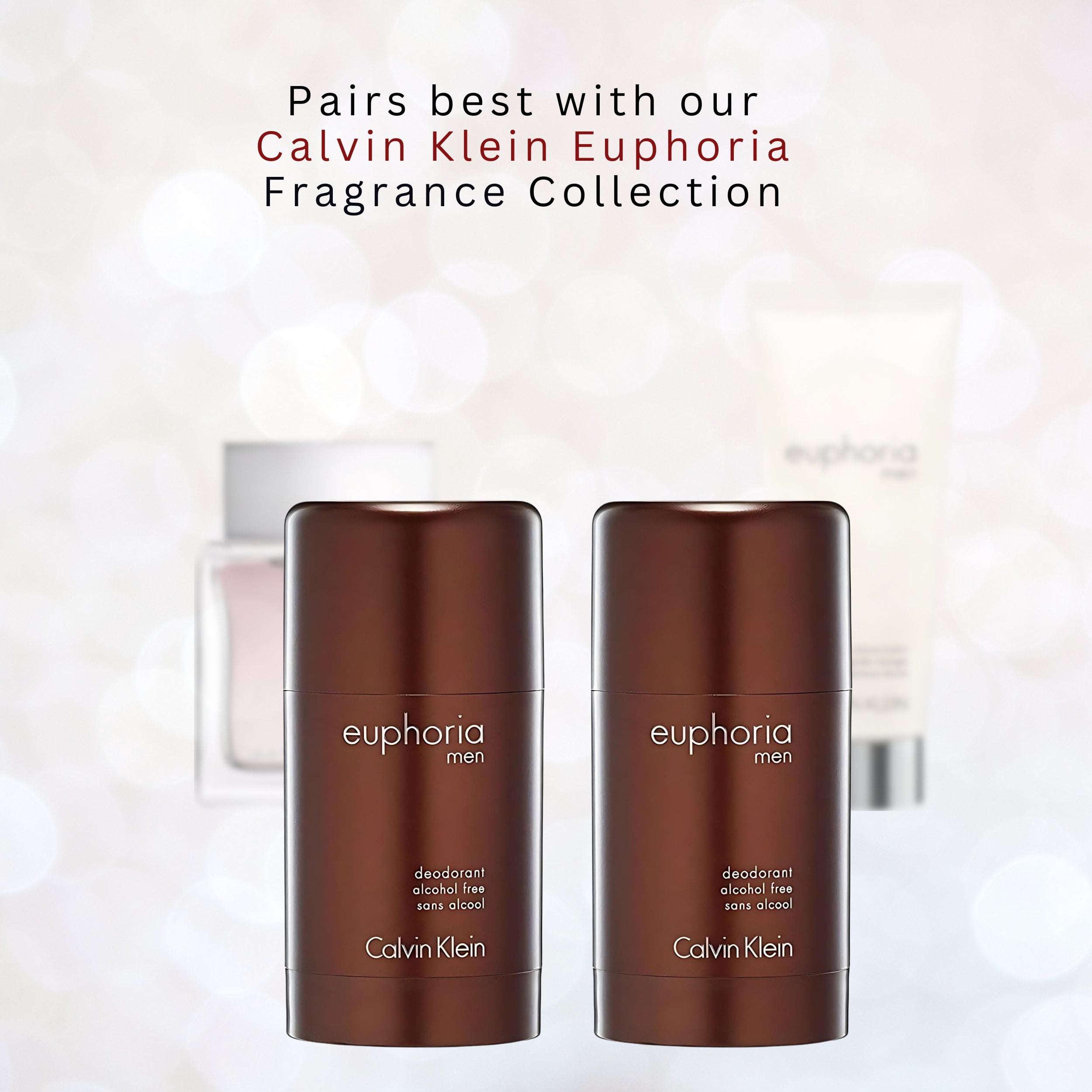 Calvin Klein Euphoria Deodorant for Men, 2.6 Oz (Pack of 2)