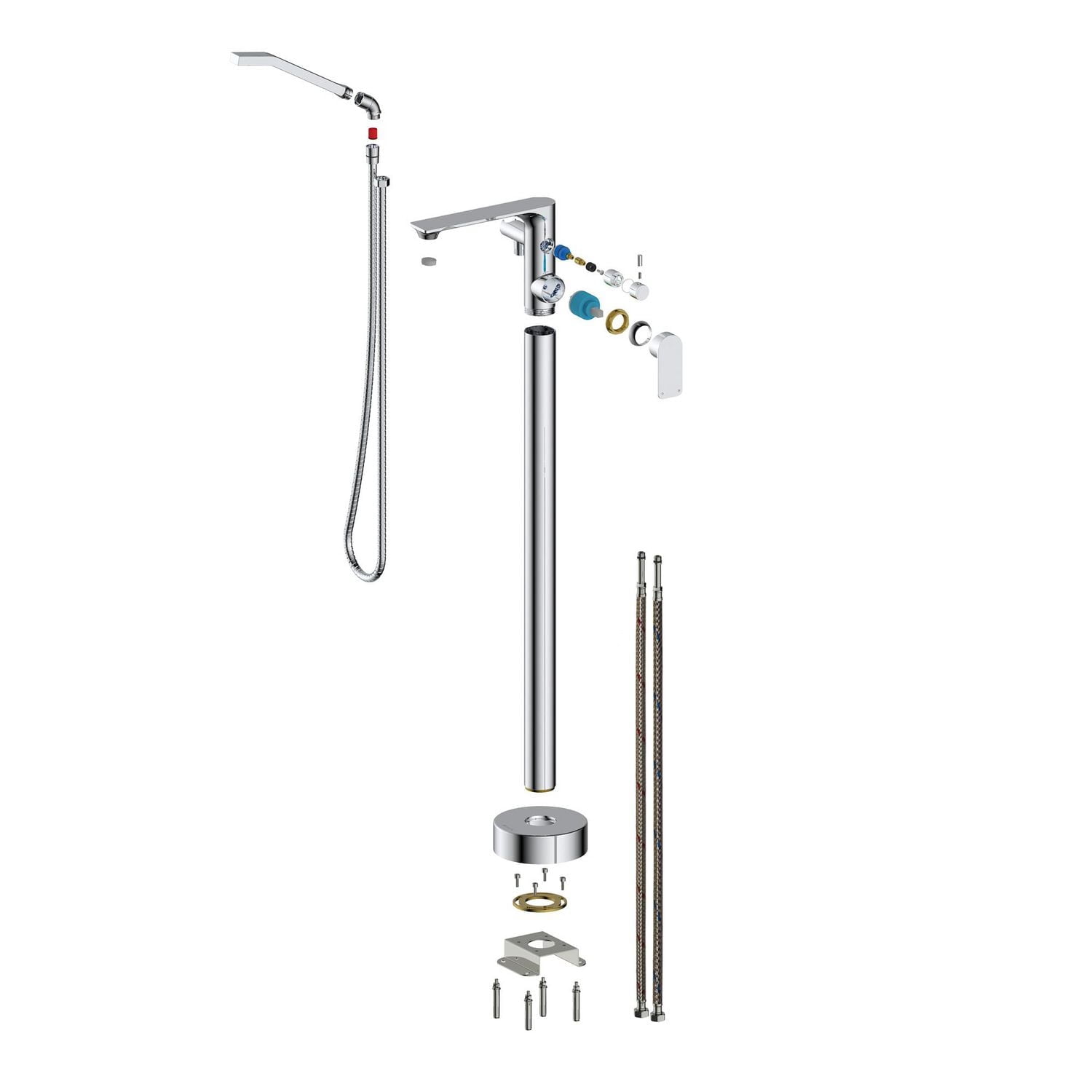 akuaplus® ELENA Freestanding Bathtub Faucet with Hand Shower 2-way