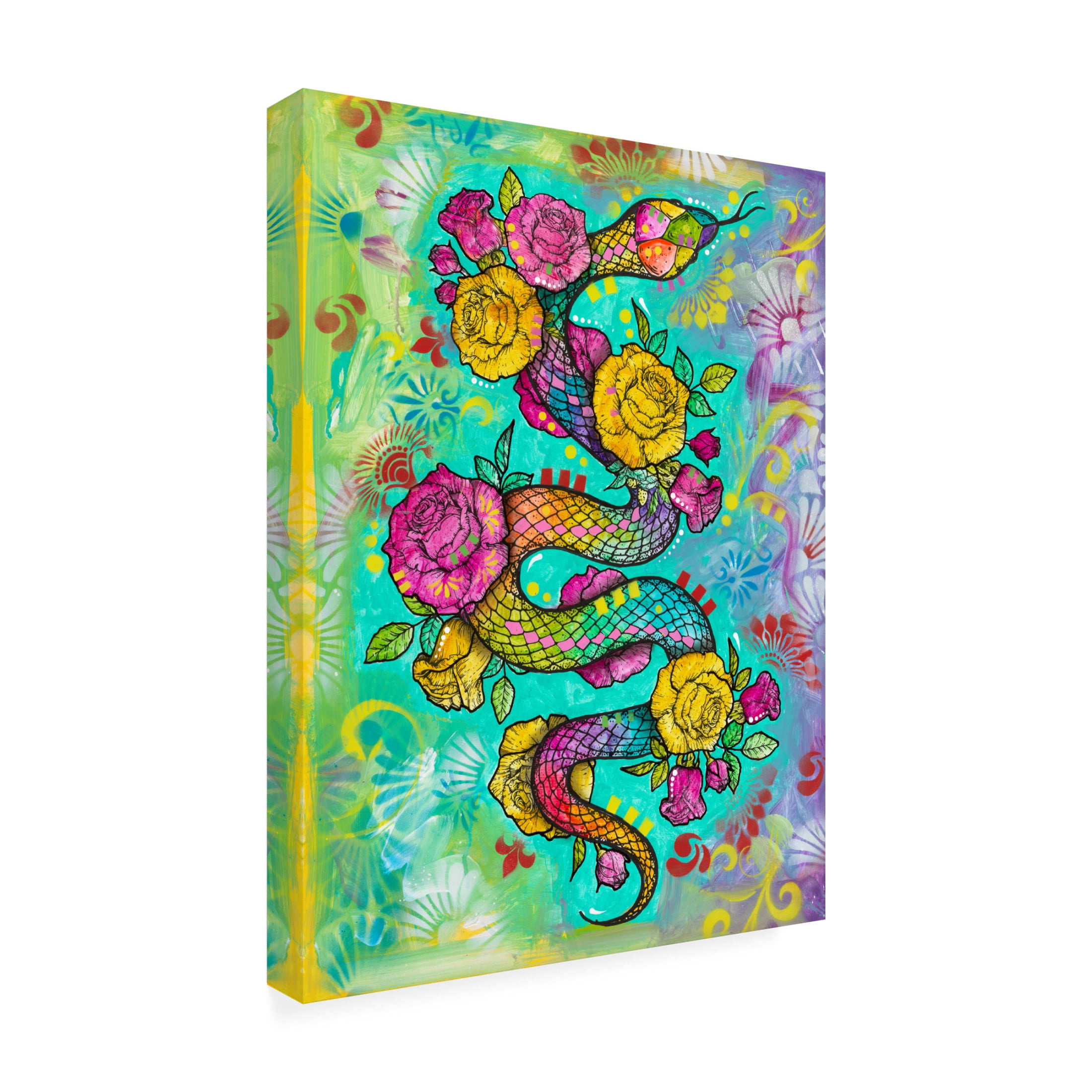 Canvas Wall Art - Dean Russo- Exclusive 'Sweet Slithers' Wall Art for Living Room, Bedroom, or Office Décor by Trademark Fine Art - 18 x 24 Inches