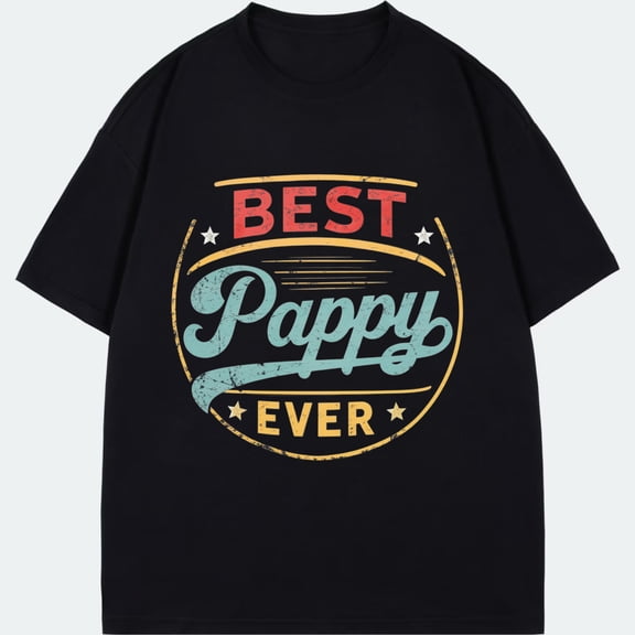 Best Pappy Ever T Shirt Black Vintage Style Graphic Print For Father Day Gifts
