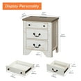 thumbnail image 3 of Farmhouse Wood Nightstand Set of 2 With Built-In Charging Station, 3 of 5