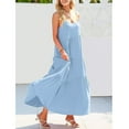 thumbnail image 6 of IROINNID Dress for Women 2023 Casual Cocktail Wedding Guest Dress Summer Loose Dress Strap Beach Long Maxi Summer Dresses For Sundress,Light Blue, 6 of 6