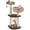 Dark Coffee, variant on BarefHaven Modern Cat Tree, Tall Cat Tower with Natural Sisal Scratching Post, Hand-Made Wicker Cat Condo & Top Perch, Funny Hanging Toy Ball, Cute Cat Tree Tower for Indoor Cats