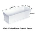 thumbnail image 2 of Youngever 3 Pack 15 Inch Plastic Window Box Planter, Heavy Duty, Flower Box Planter with Attached Tray for Windowsill Garden Balcony, White, 2 of 4