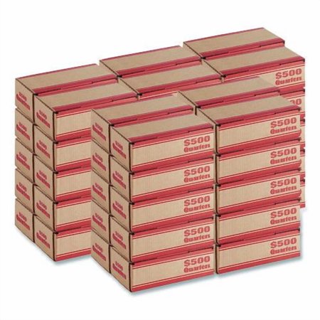 Quarters Coin Box Cardboard Kraft/Orange 50/Pack | Bundle of 5