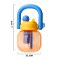 thumbnail image 5 of Taza de agua de plástico portátil de gran capacidad para niños, botella con pajita para estudiantes, asa de transporte, red especial de verano, taza para el vientre grande, 5 of 5