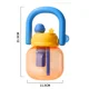 thumbnail image 5 of Taza de agua de plástico portátil de gran capacidad para niños, botella con pajita para estudiantes, asa de transporte, red especial de verano, taza para el vientre grande, 5 of 5