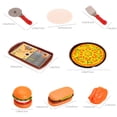 thumbnail image 3 of Western Play Food Set, Hamburger Pizza Pretend Kitchen, Fast Food Simulation Accessories, Role-Play Cooking Game, Educational Snack Toys Gift, 3 of 5
