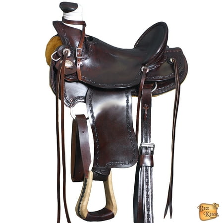 Western Horse Saddle Leather Wade Ranch Roping Dark Brown By