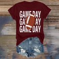 thumbnail image 2 of Charmgo Haut pour Femmes T-Shirts de Jour de Match Tendance T-Shirt Imprimé 2D Manches Courtes Col Rond T-Shirt Mode Léger Doux Tenue Décontractée Vêtements pour Femmes Football Vin m, 2 of 4