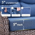 thumbnail image 3 of POCASSY Patio Swivel Chairs, Outdoor Wicker Swivel Glider Rocking Chairs with High Back and Thick Cushions for Porch Deck - Set of 2, Blue, 3 of 15