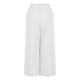 thumbnail image 6 of Sales of The Day, lcziwo Women's Loose Palazzo Capri Pants Summer Casual High Waisted Flowy Cropped Pants Solid Color Wide Leg Lounge Trousers with Pockets White XL, 6 of 9