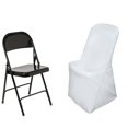 thumbnail image 2 of BalsaCircle Lifetime Folding Chair Cover Slipcovers Solid Polyester Ivory, 2 of 5
