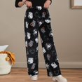 thumbnail image 5 of Womens Pyjamas Flannel Trousers, Anime Cartoon Casual Trousers Autumn Winter, Cozy, Warm, Loungewear, Sleepwear, Elastic Waist, 5 of 7