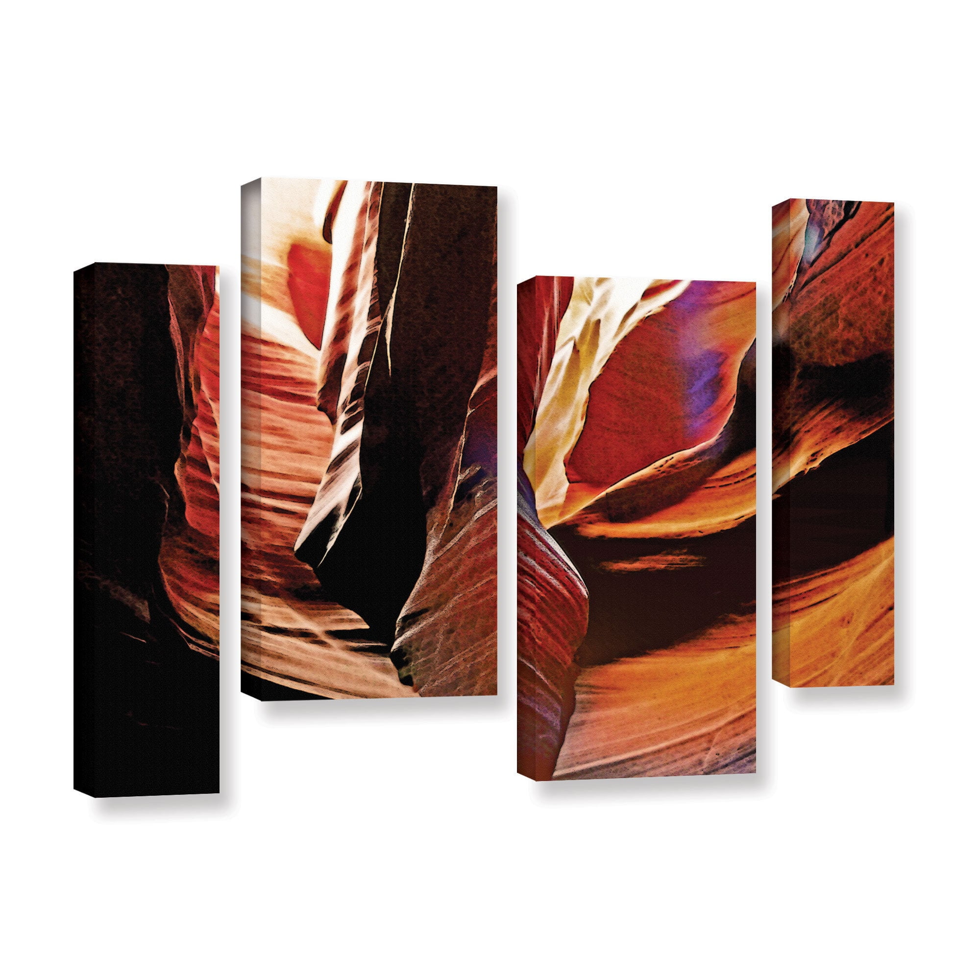 ArtWall Linda Parker "Slot Canyon Light From Above 4" 4-Piece Gallery-wrapped Canvas Staggered Set