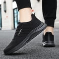 thumbnail image 6 of pwidon Men's Breathable Knit Running Shoes Lightweight Non Slip Athletic Walking Gym Casual Workout Sneakers Black 39, 6 of 8