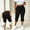 Black women's capri leggings a1, variant on Cagogo Women's Capri Pants High Waisted Solid Casual Active Yoga Leggings Plus Size Summer Loose Fit Lounge Beach Work Trousers Vacation Clothes, Navy L