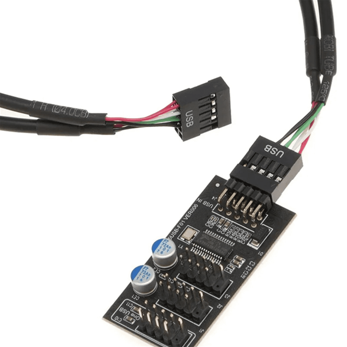 2 Stück USB 2.0 Header Splitter – 9-Pin Auf Dual 9-Pin, Geflochten, Für PC-Motherboard
