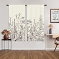 thumbnail image 4 of Rustic Flower Floral Plant Curtains Black White Leaf Rod Pocket Vintage HerbsWomen Wildflower Blossom Botanical NatureClassic Bedroom Living Room Treatment Fabric 2 Panels 42 x 63 Inch, 4 of 6