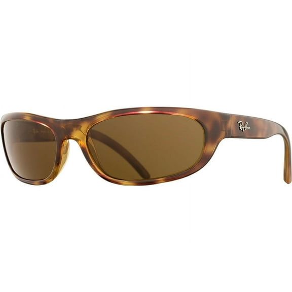 Ray-Ban Men's RB4033 Predator Rectangular Sunglasses, Havana/Polarized Brown, 60 mm