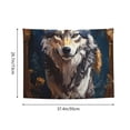 thumbnail image 3 of Bingfone Oil Painting Tribal Wolf Tapestry Wall Hanging Decor for Living Room Bedroom Dorm Classroom Office Decor 29x37 Inch, 3 of 8