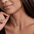 thumbnail image 4 of VEEDOFA April Birthstone Necklace for Women, 12 Month Round Cut Infinity Pendant, Silver Plated Tone Birthday Jewelry Gift, 4 of 9