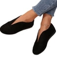 thumbnail image 5 of Slip On Shoes Women, Slip On Flats Shoes for Women Comfortable Faux Suede Round Toe V Cut Casual Ballet Flats Soft Loafers Nurse Walking Shoes Lightweight Breathable Boat Shoes for Office Work, 5 of 6