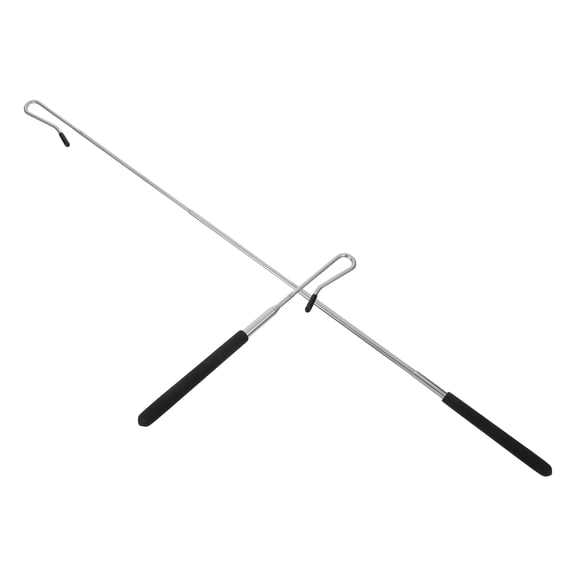 2pcs Extendable Hand Puppet Joystick Rods with Protective Sleeve, Black Plastic Ventriloquist Control Handles for Puppet Manipulation