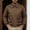 Brown, variant on Men's Contrast Faux Leather Collar Wool Blend Bomber Jacket Zip Up Dual Flap Pockets Ribbed Cuff Hem Retro Street Casual Outerwear Brown XL