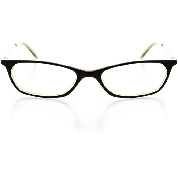 Womens Optical Eyewear - Oval Shape, Plastic Full Rim, Black Honey