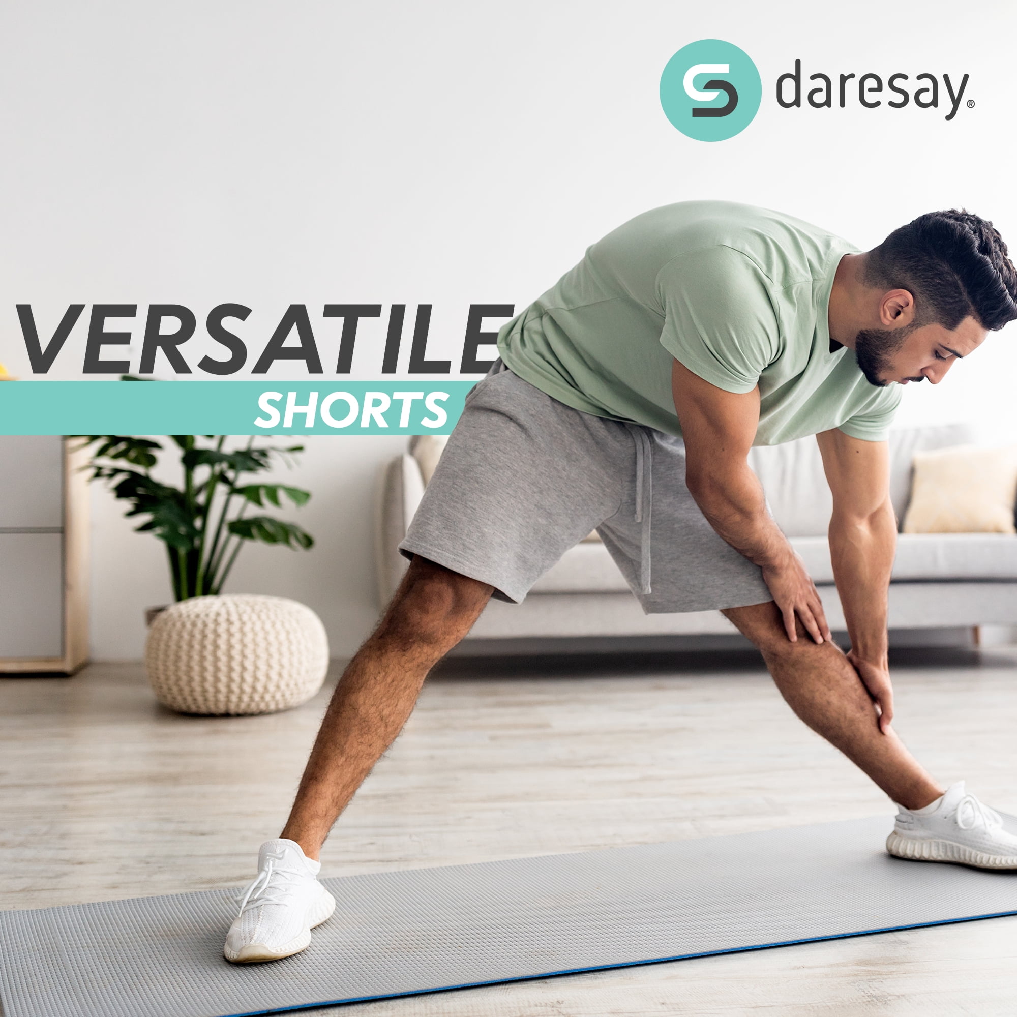 DARESAY Mens Soft Knit Shorts With Adjustable Drawcord And Pockets (Pack Of 3)
