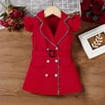 thumbnail image 6 of Miluxas Girl Bodycon Dresses,Business office Midi Cap Sleeve Button Pencil formal Outfits Red 7-8Years, 6 of 7
