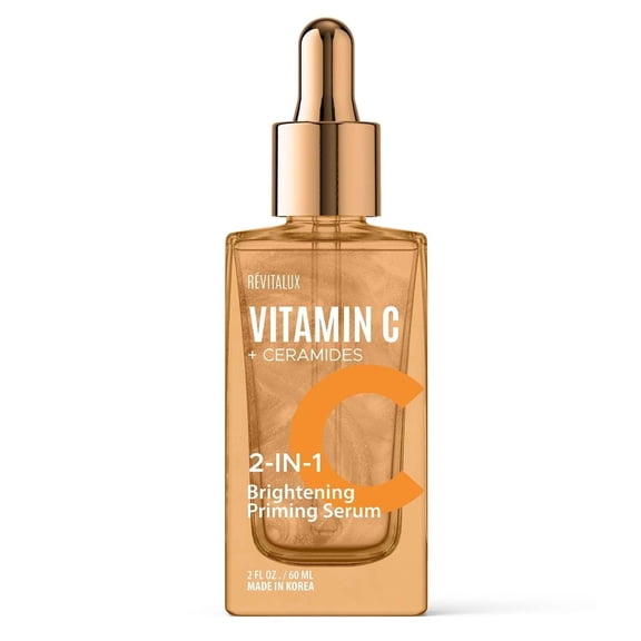 RevitaLux Vitamin C & Ceramides 2-in-1 Serum - & Priming, Anti-Aging, Skin Repair, Hydrates & Firms - Dermatologist Tested, Cruelty-Free Korean Skin Care for All Skin Types - 2 fl. oz