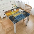 thumbnail image 2 of nygtbtfer Ocean Animal Dolphins Tablecloth Washable Wrinkle Free Table Cloths for Parties Dining Room Kitchen Holiday Elastic Edge White, 2 of 7