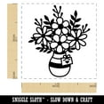 thumbnail image 2 of Vase with Bouquet of Flowers Self-Inking Rubber Stamp Ink Stamper - Sky Blue Ink - Small 1 Inch, 2 of 7
