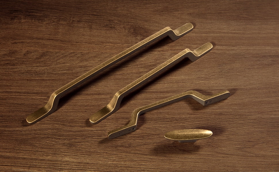 Goo-Ki 6 Pack 7.6" Hole Center Kitchen Cabinet Hardware Antique Brass Drawer Pulls - Retro Brass Bar Handle for Dresser Cupboard , Vintage Bronze Pull for Bathroom Closet Wardrobe , 1751-GT-192